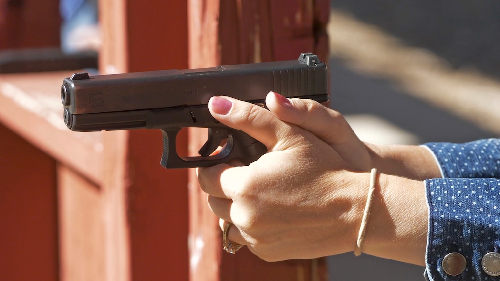 (Rick Bowmer | AP Photo) Cindy Bullock, a secretary at Timpanogos Academy, participates in shooting drills at the Utah County Sheriff's Office shooting range during a training on June 29, 2019. The newly proposed The Educator-Protector Program would encourage teachers to “responsibly secure or carry a firearm on school grounds.”