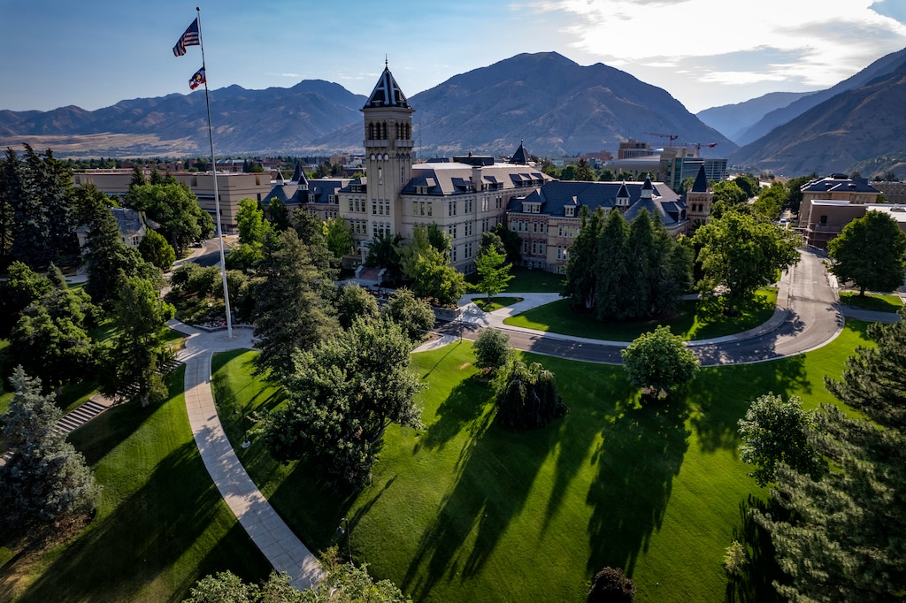 (Rick Egan | The Salt Lake Tribune) Utah State University is pictured on Friday, July 19, 2024. Under the 2025 state-imposed budget cuts, the northern Utah school plans to merge several colleges on campus.