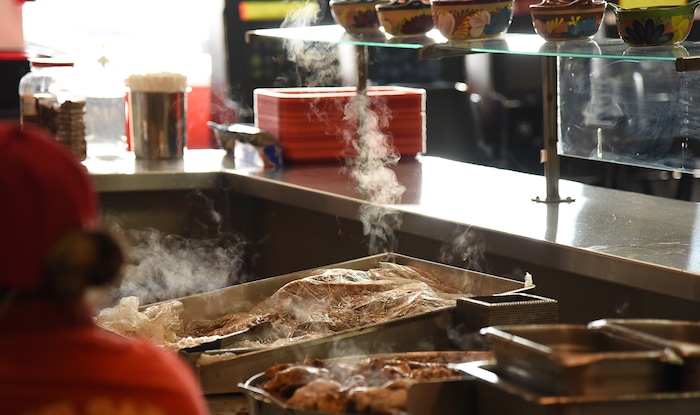 (Francisco Kjolseth  |  The Salt Lake Tribune)  Numerous taco offerings are served at Tacos Mi Caramelo, a late-night taqueria that is open until 2 a.m. most nights and 24-hours a day on Friday and Saturday.