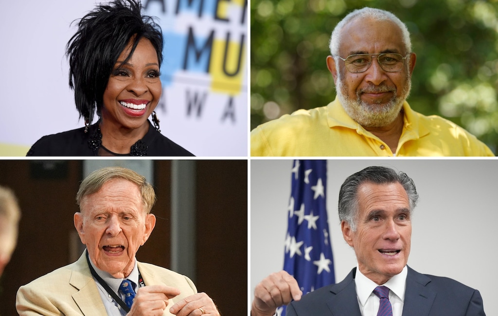 (AP; The Salt Lake Tribune) Clockwise from top left: Gladys Knight; Darius Gray; Mitt Romney; and Richard Bushman.