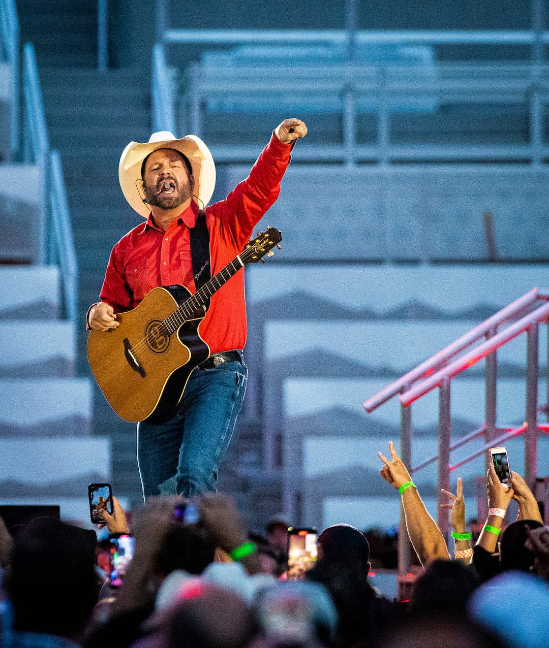 (Isaac Hale | Special to The Tribune) Garth Brooks performs with his band during a stop on their stadium tour held at Rice-Eccles Stadium in Salt Lake City on Saturday, July 17, 2021.