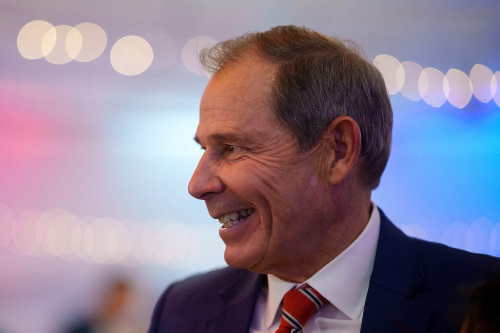 (Trent Nelson  |  The Salt Lake Tribune) John Curtis at his election night party in Provo on Tuesday, Nov. 5, 2024.