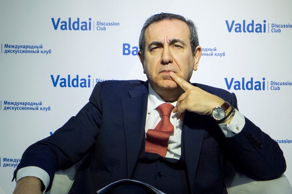 In this handout photo taken on April 19, 2016, and released on Oct. 31, 2017  by the  Valdai Club foundation, Joseph Mifsud, a politics professor  attends the Valdai Discussion Club Conference following the results of the closed-door Iran-Russia discussion in Moscow. Mifsud is suspected of being a key link between the Russian government and the Donald Trump campaign, but Mifsud, identified solely as “the London professor” in court documents _has kept a low profile in London academic circles. (valdaiclub.com via AP)