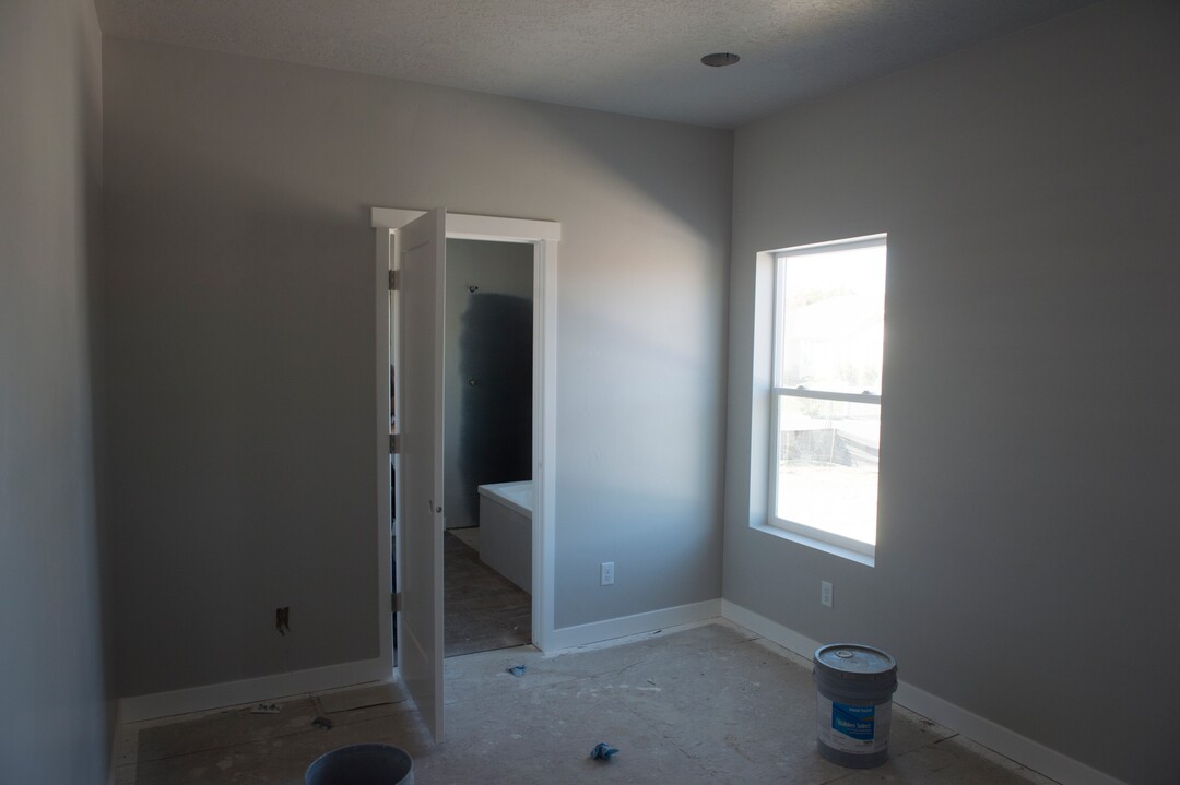(Rick Egan  |  The Salt Lake Tribune)    Master bedroom in twin home in Millcreek, Monday, Sept. 24, 2018.