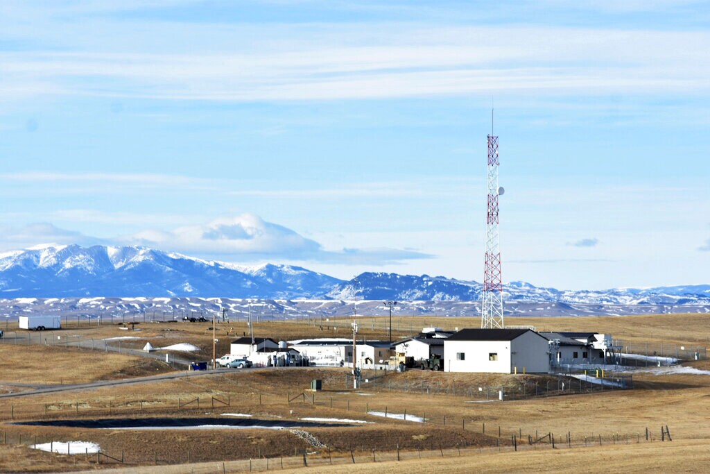 (Matthew Brown | AP) A U.S. Air Force installation surrounded by farmland in central Montana is seen on Feb. 7, 2023, near Harlowton, Mont. Lawmakers in at least 11 statehouses and Congress are weighing further restrictions on foreign ownership of U.S. farmland.