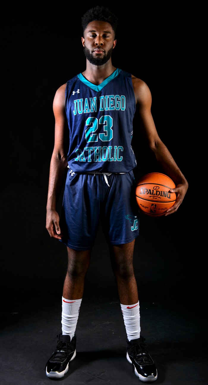 (Steve Griffin  |  The Salt Lake Tribune)  Prep basketball Jason Ricketts, Juan Diego, in the Salt Lake Tribune studio in Salt Lake City Tuesday April 10, 2018.