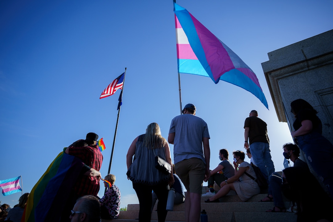 (Trent Nelson  |  The Salt Lake Tribune) A rally put on by Friends, Allies and Mentors of the LGBTQ+ Community, a nonprofit organization created by educators, at the state Capitol in Salt Lake City on Tuesday, May 18, 2021.