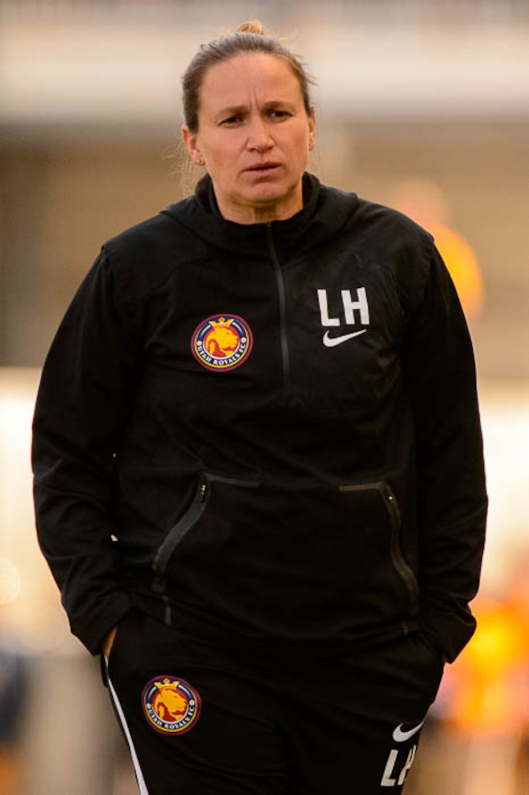 (Trent Nelson | The Salt Lake Tribune)  Utah Royals FC hosts the Chicago Red Stars, at Rio Tinto Stadium in Sandy, Saturday April 14, 2018. Utah Royals head coach Laura Harvey.