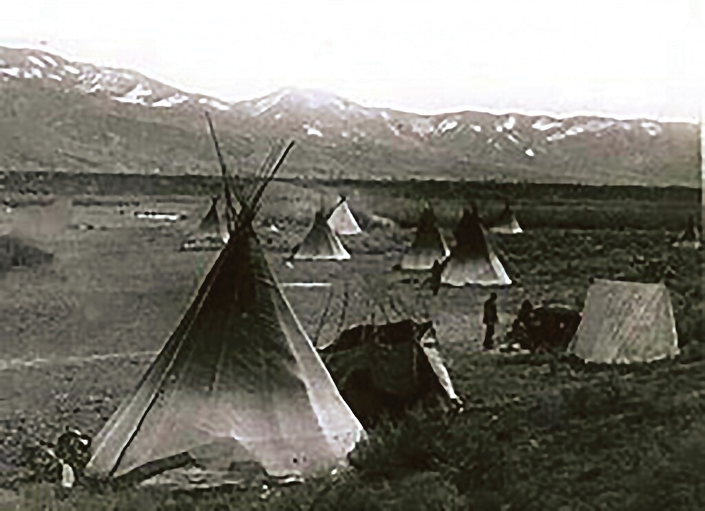(Darren Parry, Chairman | Northwestern Band of the Shoshone Nation) An undated photograph of the Northwestern Band of the Shoshone, who were living in the Bear River Basin near Franklin, Idaho.