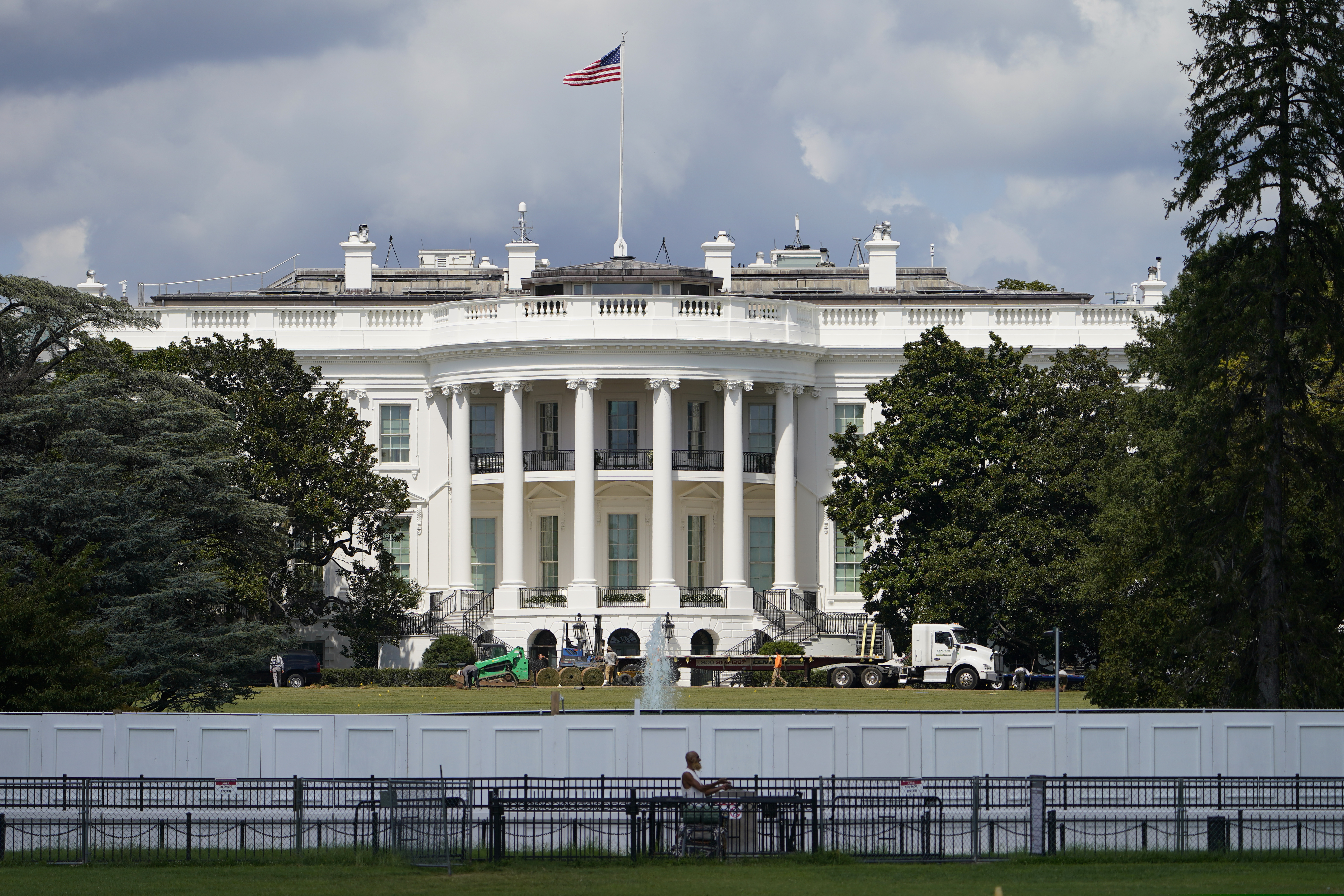 (Jacquelyn Martin | AP file photo)  Workers lay sod on the South Lawn of the White House, Tuesday, Sept. 8, 2020, in Washington.