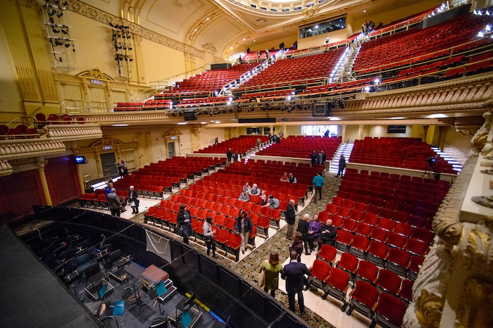 (Trent Nelson  |  The Salt Lake Tribune)  
The reopening of the Capitol Theatre after being closed six months for renovation was celebrated in Salt Lake City on Friday, Oct. 11, 2019.
