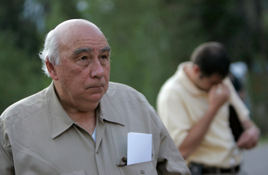 (Jae C. Hong | AP file photo) Robert Murray, founder and chairman of Cleveland-based Murray Energy Corp., arrives at a news conference at the entrance to the Crandall Canyon Mine, in northwest of Huntington, Utah on Monday, Aug. 20, 2007. A published report says Murray has filed an application with the U.S. Department of Labor for black lung benefits. Ohio Valley ReSource reports the former head of Murray Energy said on the form that he is still board chairman of the company but can no longer serve as president and CEO due to his health.