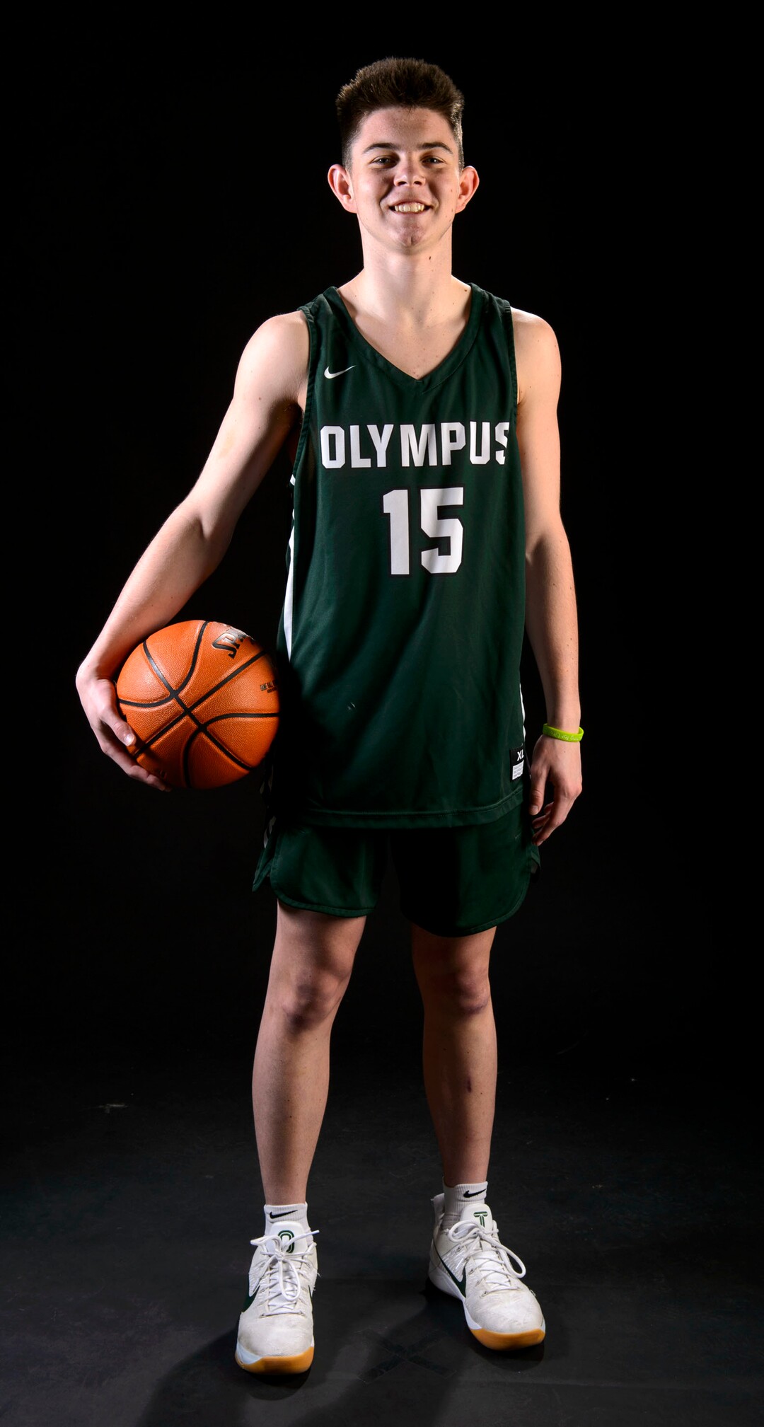 (Steve Griffin  |  The Salt Lake Tribune)  Prep basketball Rylan Jones, Olympus, in the Salt Lake Tribune studio in Salt Lake City Tuesday April 10, 2018.