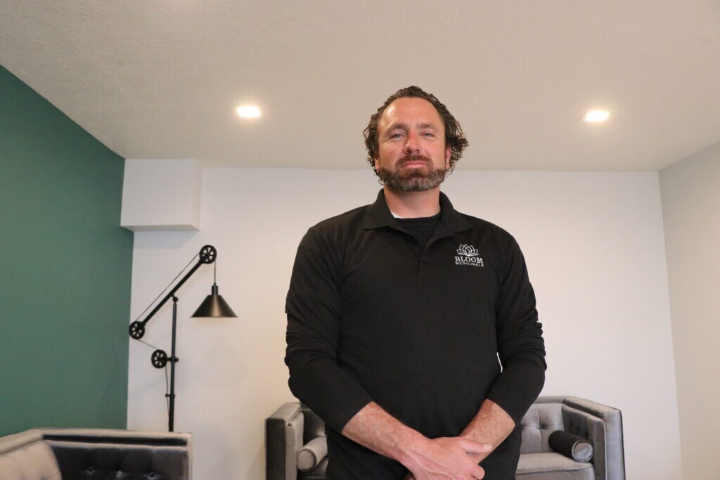 (Jeff Richards | St. George News/Cedar City News) Registered pharmacist Sheb Davie at Bloom Medicinals, Southern Utah's first medical marijuana pharmacy, located at 301 S. Main St., Cedar City, May 31, 2021.