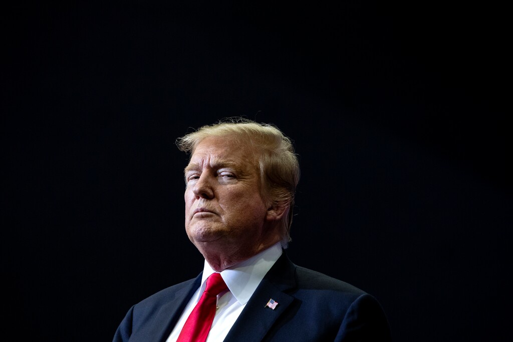 (Cory Morse  |  MLive.com/The Grand Rapids Press via AP)  President Donald Trump holds a campaign rally at Van Andel Arena in Grand Rapids, Mich., on Thursday, March 28, 2019.