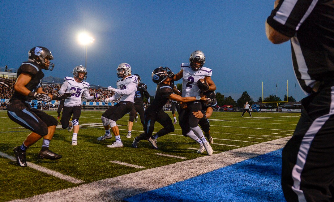 Leah Hogsten  |  The Salt Lake Tribune  West Jordan High School football team hosts Riverton High School, Thursday, Sept. 13, 2018 in West Jordan. 