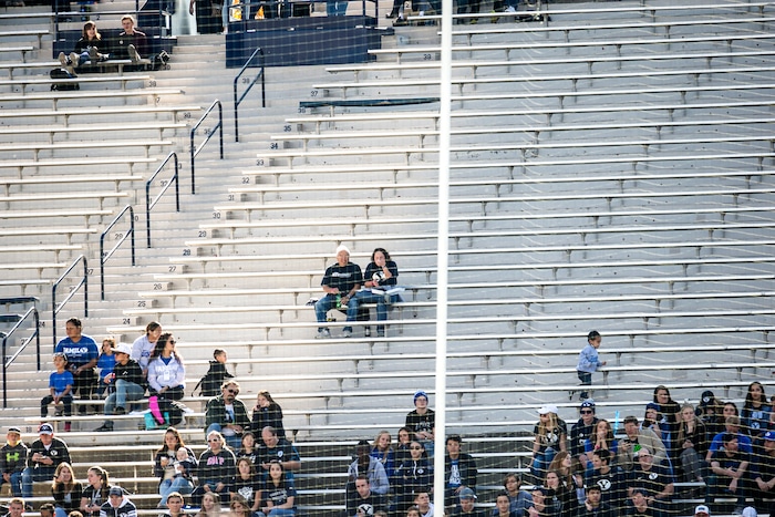 (Chris Detrick  |  The Salt Lake Tribune)  BYU fans before the game against San Jose State at LaVell Edwards Stadium Saturday, October 28, 2017.  