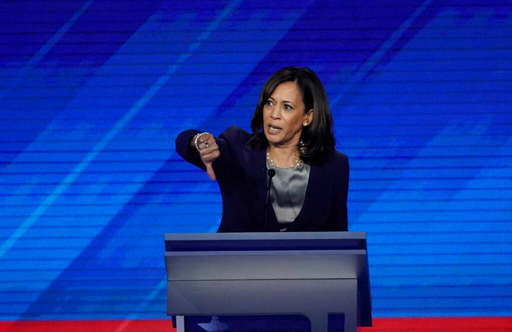 (David J. Phillip | AP) Sen. Kamala Harris, D-Calif., responds to a question Thursday, Sept. 12, 2019, during a Democratic presidential primary debate hosted by ABC at Texas Southern University in Houston.