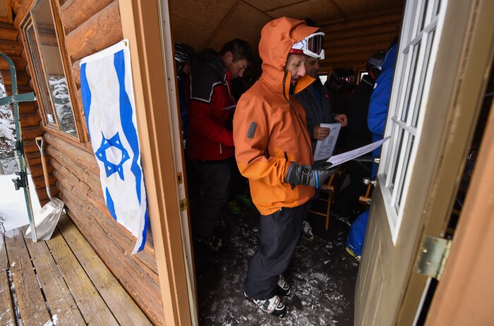 (Francisco Kjolseth | The Salt Lake Tribune) Mark Hoffman of San Diego visits Sunset Cabin at Deer Valley Resort for the first time to participate in a Friday afternoon Jewish Sabbath service.