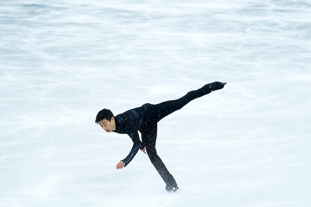 (Chris Detrick  |  The Salt Lake Tribune)  Salt Lake City's Nathan Chen competes in the Men's Single Skating Short Program for the Team Event at the Gangneung Ice Arena Friday, February 9, 2018.  Chen got fourth place with a score of 80.61.
