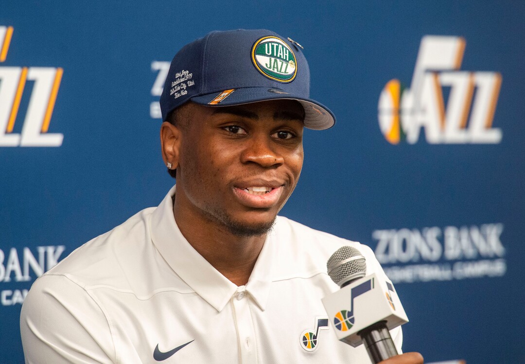 (Rick Egan  |  The Salt Lake Tribune)   Utah Jazz draft pick Jarrell Brantley, answers questions during a news conference, at the Zions Bank Basketball Campus, Thursday, June 27, 2019.