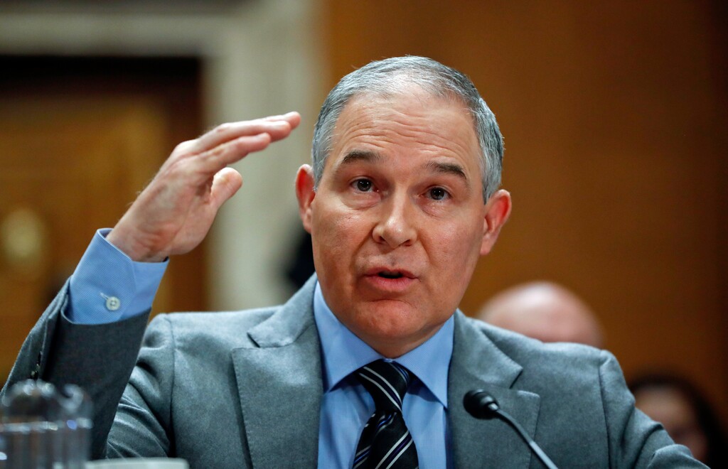 Environmental Protection Agency Administrator Scott Pruitt testifies before the Senate Environment Committee on Capitol Hill in Washington, Tuesday, Jan. 30, 2018. (AP Photo/Pablo Martinez Monsivais)