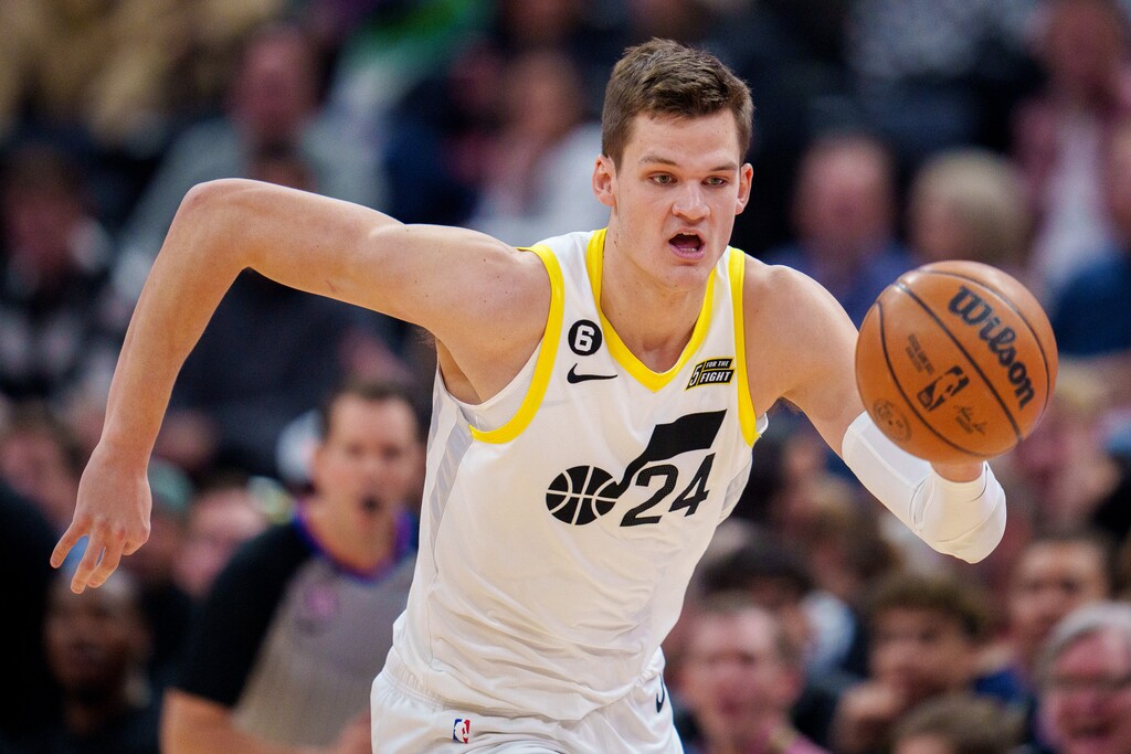 (Trent Nelson  |  The Salt Lake Tribune) Utah Jazz center Walker Kessler (24) as the Utah Jazz host the Los Angeles Clippers, NBA basketball in Salt Lake City on Wednesday, Jan. 18, 2023.