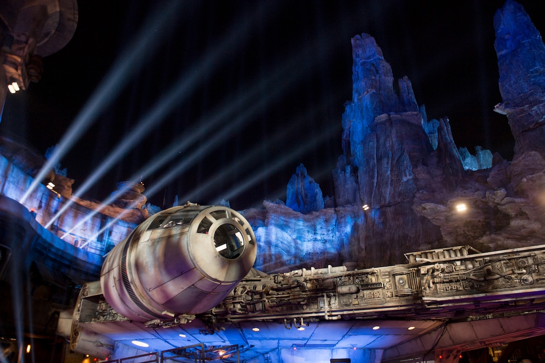 (Jeremy Harmon  |  The Salt Lake Tribune) The Millennium Falcon is seen docked at Star Wars: Galaxy's Edge in Anaheim, Ca. on Wednesday, May 29, 2019.