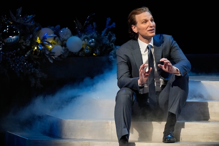 (Francisco Kjolseth | The Salt Lake Tribune) Sebastian Arcelus on stage with The Tabernacle Choir at Temple Square during its annual Christmas Concert on Thursday, Dec. 11, 2025,