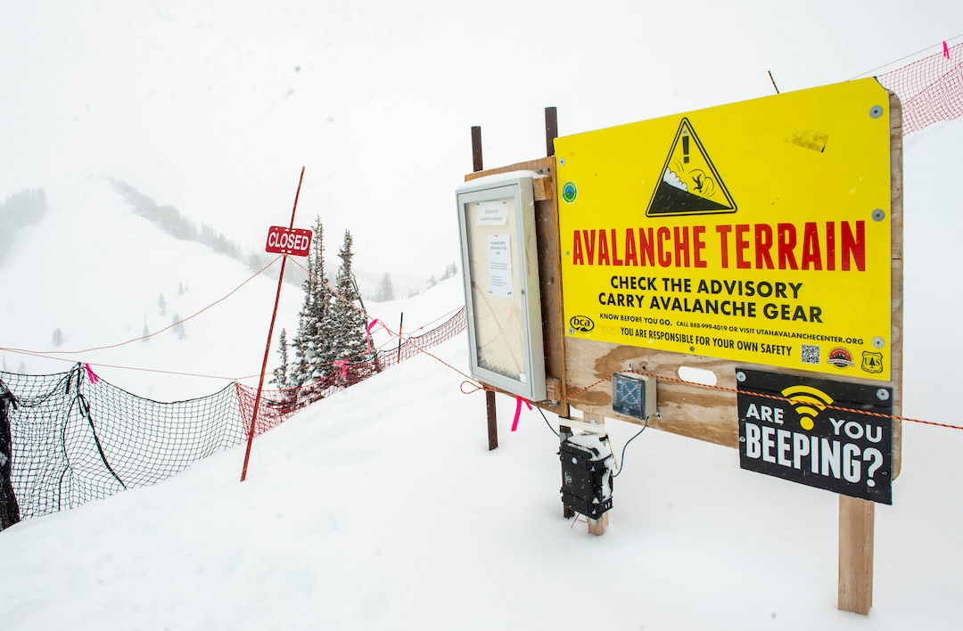 (Rick Egan | The Salt Lake Tribune)  The exit gate on the ridge above the Ninety-Nine 90 lift at Park City Mountain Resort has been closed since two men died in January in avalanches in the adjacent unmaintained backcountry areas after leaving the resort through that point.Wednesday, Feb. 24, 2021.