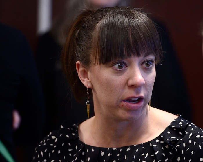 Scott Sommerdorf | The Salt Lake TribuneDr. Lori Spruance, Assistant professor at BYU, speaks at a press conference at Backman Elementary SchoolÕs Breakfast in the Classroom program, Wednesday, March 21, 2018.