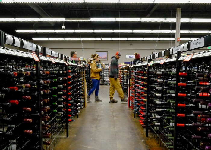 (Francisco Kjolseth | The Salt Lake Tribune) The day before Thanksgiving is the busiest day of the year at Utah's state-run liquor stores, and the store in Cottonwood Heights at 1863 E. Fort Union Blvd., makes the most sales in the state, as long lines form inside the store.