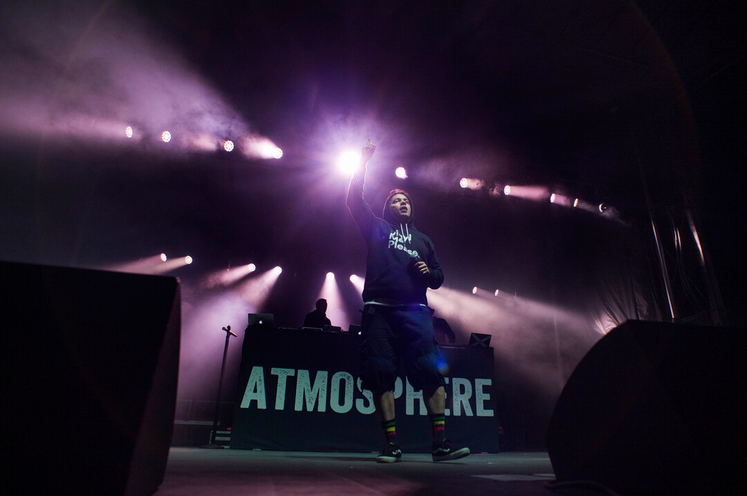 (Rick Egan  |  The Salt Lake Tribune)  Atmosphere performs at the Reggae Rise Up Music Festival, at the Rivers Edge near Heber City. Saturday, Aug. 25, 2018.