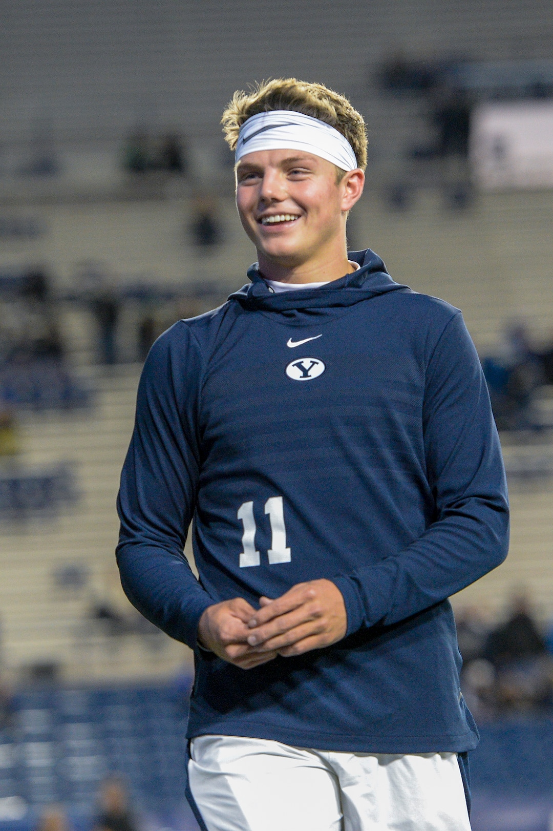Leah Hogsten  |  The Salt Lake Tribune BYU freshman quarterback Zach Wilson makes his first college start as Brigham Young University hosts Hawaii at Lavell Edwards Stadium in Provo, Saturday Oct. 13, 2018. Wilson, at 19 years and 2 months, is the youngest quarterback ever to start for the Cougars.