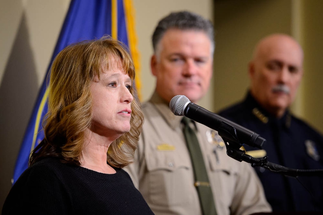 (Trent Nelson | The Salt Lake Tribune)  Cold case crime analyst Kathy Mackay speaks at a press conference updating the public on the new cold case database, in Salt Lake City on Tuesday Jan. 29, 2019.