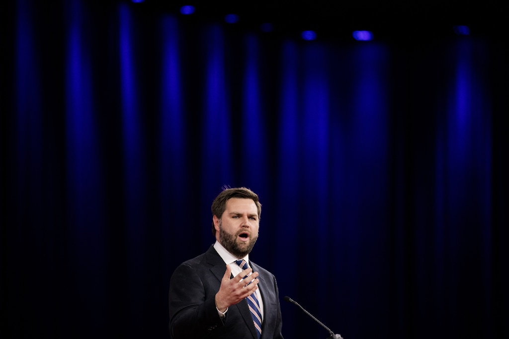 (Damon Winter | The New York Times)
J.D. Vance, part of the crowded field for the Republican nomination for U.S. Senate in Ohio, at the Conservative Political Action Conference gathering in Orlando, Fla., Feb. 26, 2022. Vance and other notable figures in the Republican Party have turned to hate-based politics that follow the old playbook of czarist-era instigators of pogroms, writes the New York Times columnist Paul Krugman.