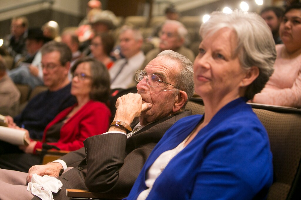 Bert Smith listens to speaker Dr. Angus McIntosh during a Western Rangelands Property Rights Workshop held at the Boise Centre in Boise, Idaho on Saturday January 30, 2016. Kyle Green for The Salt Lake Tribune