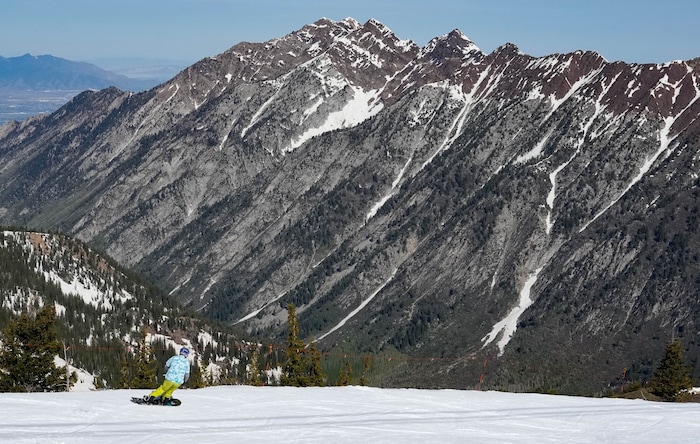 (Francisco Kjolseth  | The Salt Lake Tribune) Snowbird closes the book on the 2024-25 ski season on Monday, May 26, 2025. Snow and sun revelers took to the slushy slopes on Memorial Day as the resort was the last in the state to close.