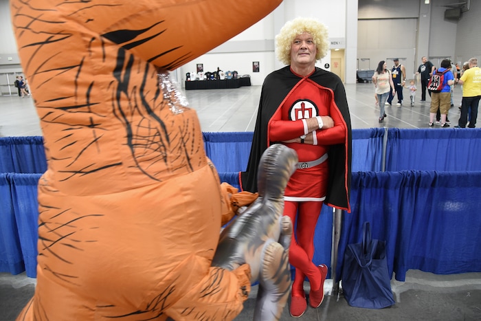 (Francisco Kjolseth  |  The Salt Lake Tribune)  Vincent Robinette of Pleasant View as the Greatest American Hero attends the start of FanX Salt Lake Comic Convention at the Salt Palace in Salt Lake City Thursday, Sept. 6, 2018, during the three-day pop culture convention.