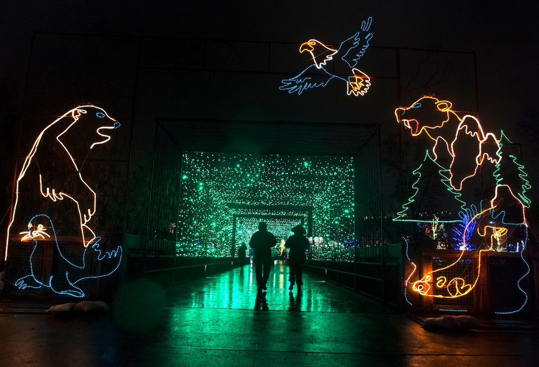 (Rick Egan  |  The Salt Lake Tribune)   The ZooLights at Hogle Zoo are turned on, Friday, Nov. 30, 2018. The lights continue  through December 31st, 