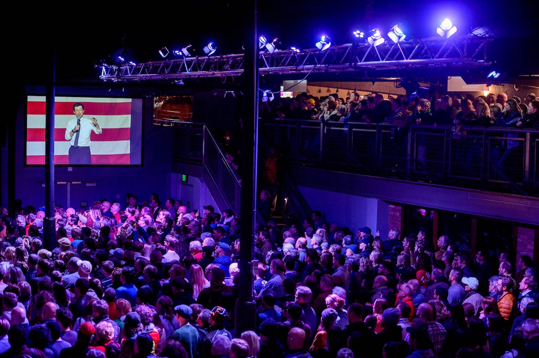 (Trent Nelson  |  The Salt Lake Tribune) Democratic presidential candidate Pete Buttigieg speaks at The Union Event Center in Salt Lake City on Monday, Feb. 17, 2020.