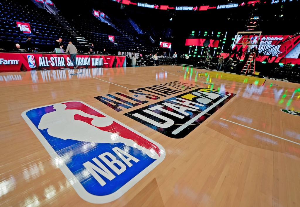 (Francisco Kjolseth | The Salt Lake Tribune) Vivint Arena undergoes its transformation by the NBA on Wednesday, Feb. 15, 2023, for the All-Star weekend.