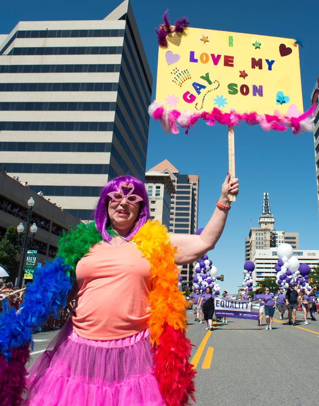 (Rick Egan  |  The Salt Lake Tribune)  Abbie Minckler participates in the Utah Pride Parade in Salt Lake City, Sunday, June 3, 2018.