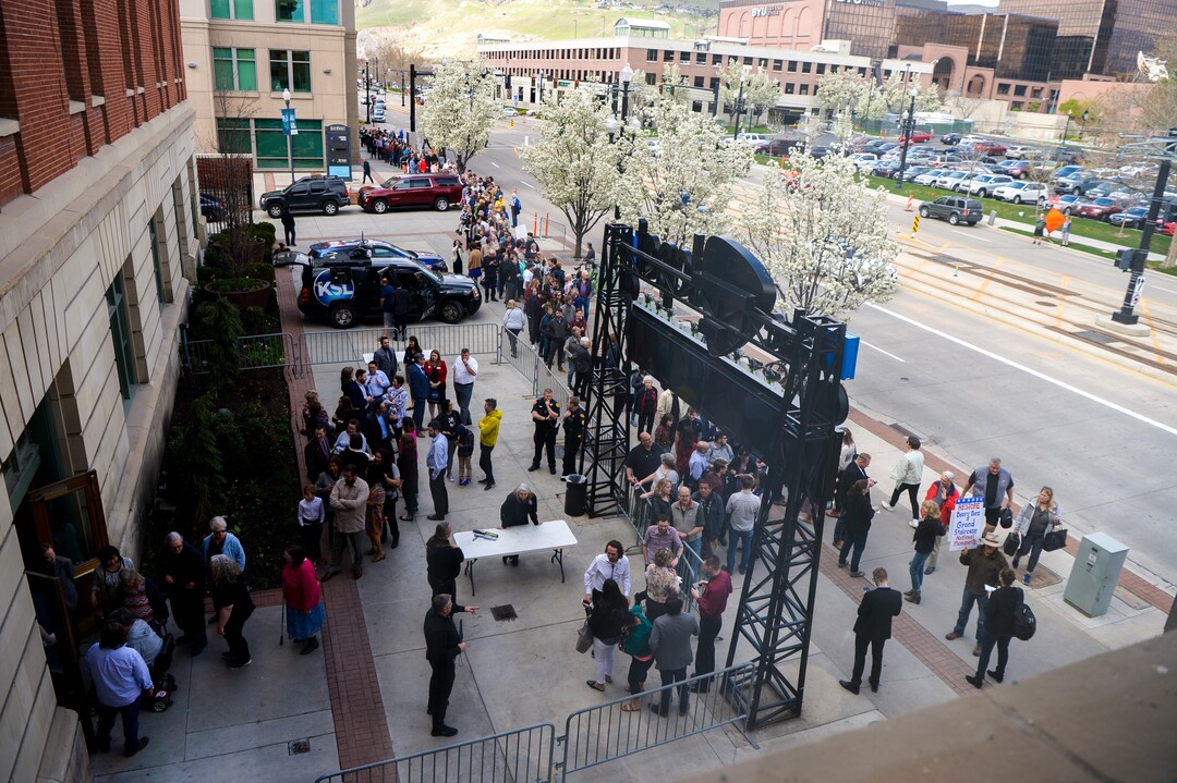 Leah Hogsten  |  The Salt Lake Tribune  Massachusetts Sen. Elizabeth Warren speaks to supporters at The Depot in Salt Lake City on Wednesday  April 17, 2019. Warren is a Democratic 2020 presidential candidate.   