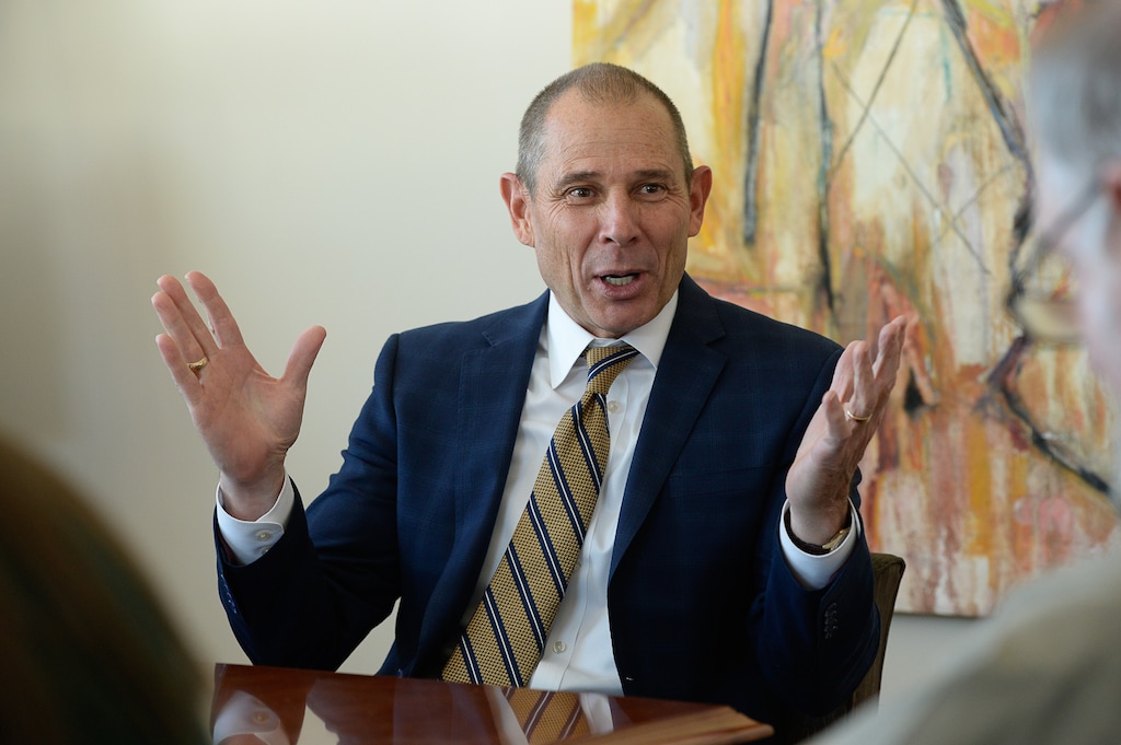 (Francisco Kjolseth  |  The Salt Lake Tribune)  Provo Mayor John Curtis speaks to the Salt Lake Tribune editorial board on Tuesday, Oct. 10, 2017.