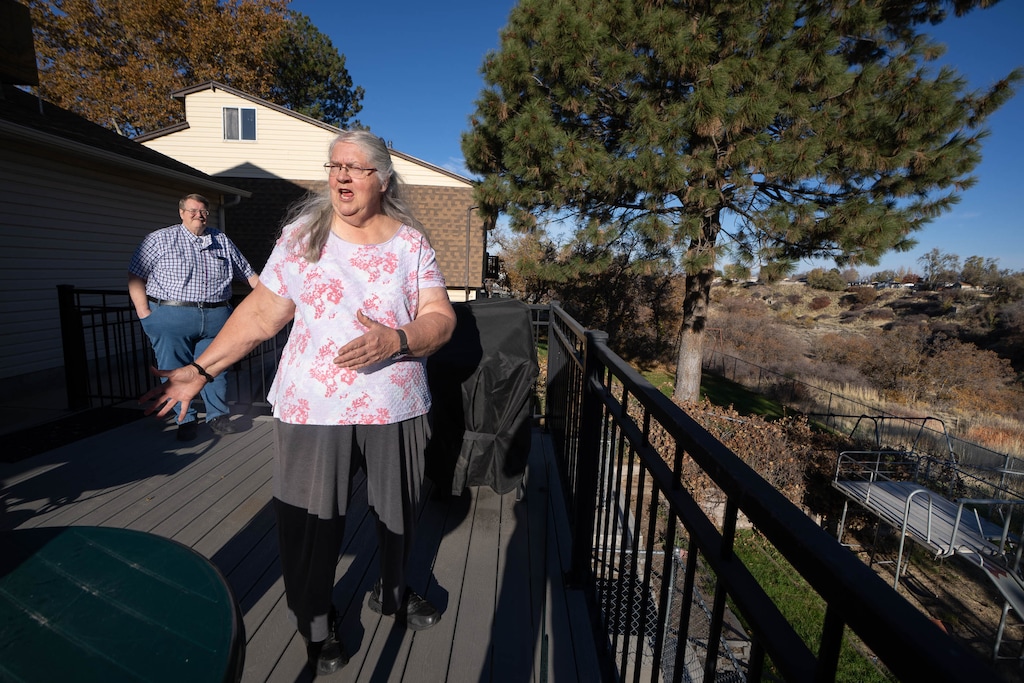 (Francisco Kjolseth | The Salt Lake Tribune) Renee Christensen, alongside her husband, Lamont, talks about raising eight children at their home in White City, an enclave of Sandy, and their adult kids moving back in at times, on Tuesday, Nov. 4, 2025.