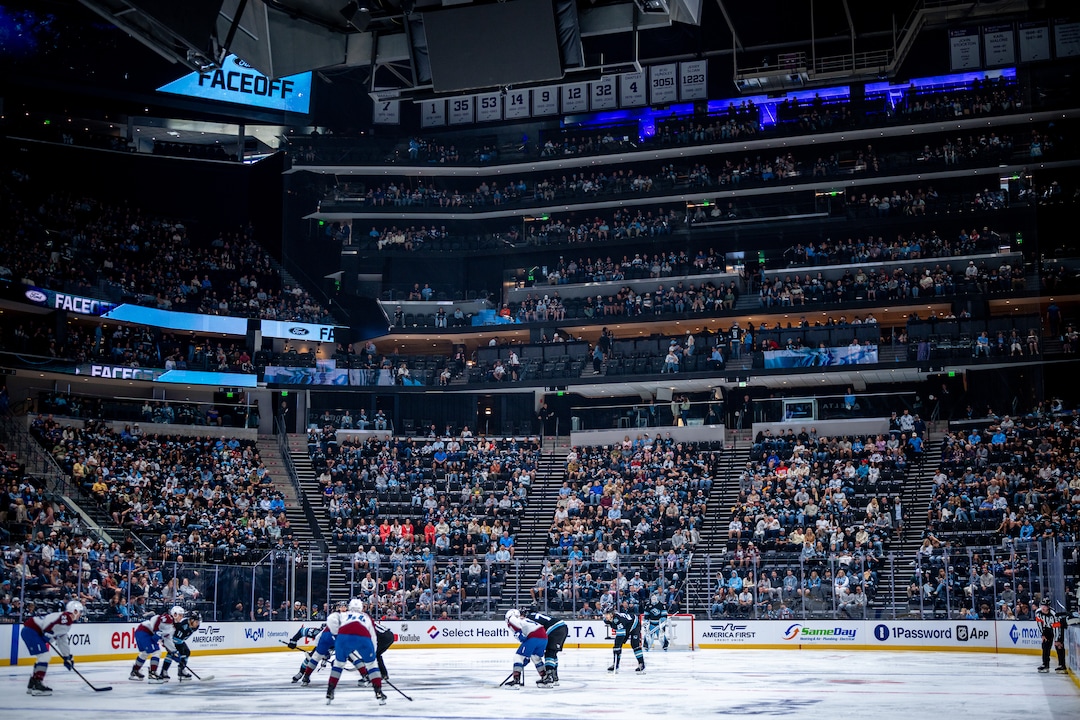 (Trent Nelson  |  The Salt Lake Tribune) The Utah Mammoth host the Colorado Avalanche, NHL hockey in Salt Lake City on Saturday, Sept. 26, 2026.