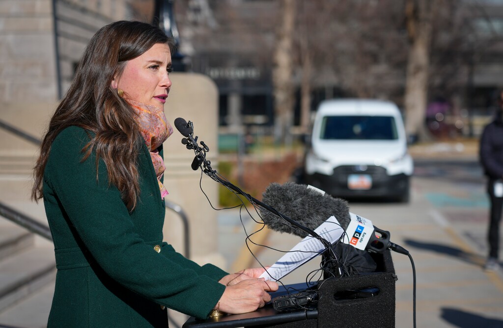 (Bethany Baker  |  The Salt Lake Tribune) Salt Lake City Mayor Erin Mendenhall speaks about a new public safety plan at City Hall in Salt Lake City on Thursday, Jan. 16, 2025.