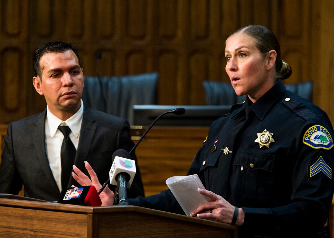 (Rick Egan  |  The Salt Lake Tribune)    Rosemberg Salgado and Provo police Sgt. Nisha King ask  the public for help locating Elizabeth Elena Laguna-Salgado. Three years after her last known sighting in downtown Provo, Laguna-Salgado still remains missing. Friday, April 13, 2018.