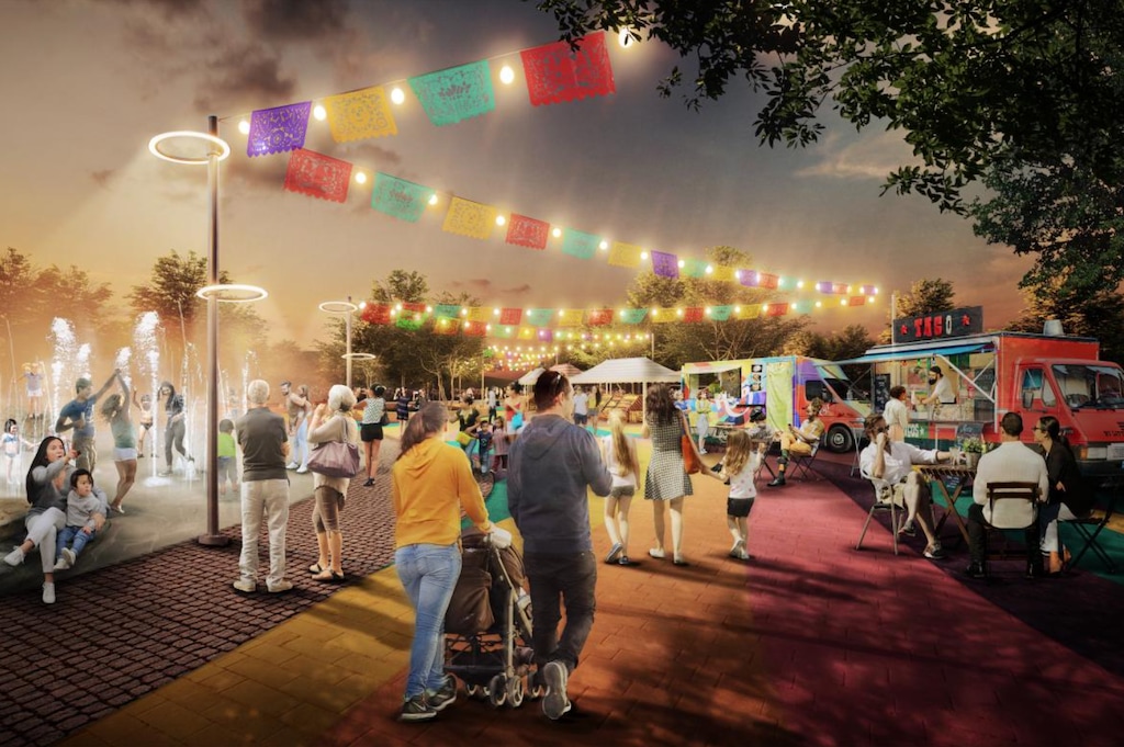 (Design Workshop | Salt Lake City) Rendering of features included on the Glendale Regional Park Vision.